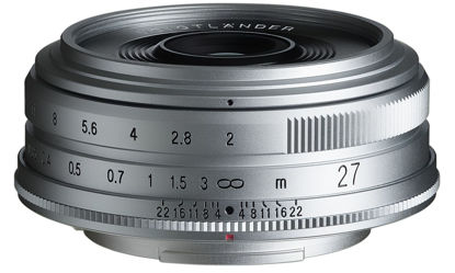 Picture of Voigtlander X 27mm F2 Ultron Siver Lens Compatible with Fuji X Cameras