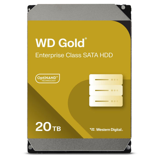 Picture of Western Digital 20TB WD Gold Enterprise Class SATA Internal Hard Drive HDD - 7200 RPM, SATA 6 Gb/s, 512 MB Cache, 3.5" - WD201KRYZ