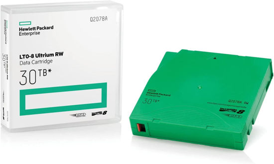 Picture of 10 Pack Q2078A- HP LTO Ultrium 8, 12TB/ 30TB, Part # Q2078A- 10 HP LTO-8 Tapes