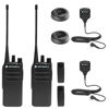 Picture of 2 x Motorola CP100D Analog UHF Portable Non-Display Two Way Radio, 16 Channel, 4 Watt (403-480MHz) + 2 x HKLN4606 Remote Speaker Mic - 2 Pack with Mic Bundle