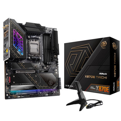 Picture of ASRock AMD X870E Taichi Ryzen Socket AM5 X870 Dual Channel DDR5 DIMMs 256 GB 8200 EATX Motherboard M.2 LED WiFi 7