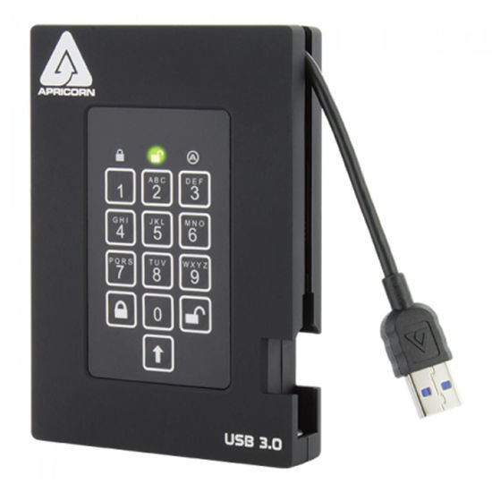 Picture of Apricorn 2TB Aegis Fortress FIPS 140-2 Level 2 Validated 256-Bit Encrypted USB 3 External SSD (A25-3PL256-S2000F)