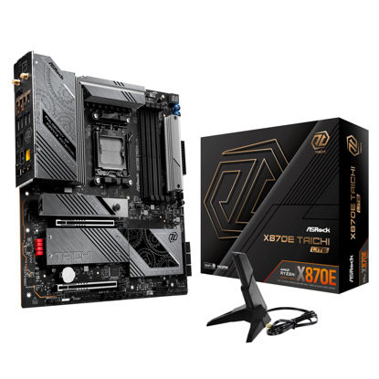 Picture of ASRock AMD X870E Taichi Lite Ryzen Socket AM5 DDR5 DIMMs 8200 256 GB X870 EATX Motherboard 5G LAN M.2 USB4 WiFi7