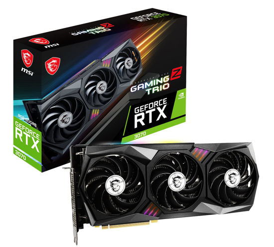 Picture of MSI Gaming GeForce RTX 3070 LHR 8GB GDRR6 256-Bit HDMI/DP Nvlink Torx Fan 4 RGB Ampere Architecture OC Graphics Card (RTX 3070 Gaming Z Trio 8G LHR)