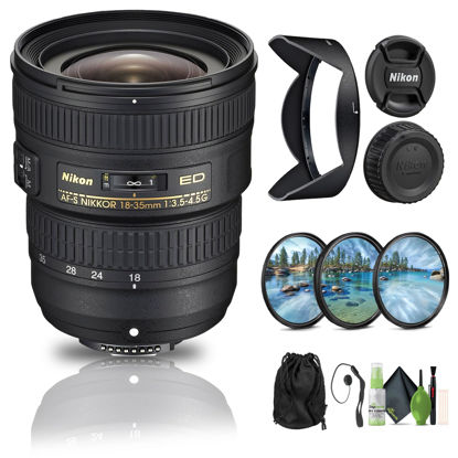 Picture of Nikon AF-S NIKKOR 18-35mm f/3.5-4.5G ED Lens (2207) + Filter Kit + Cap Keeper + Cleaning Kit