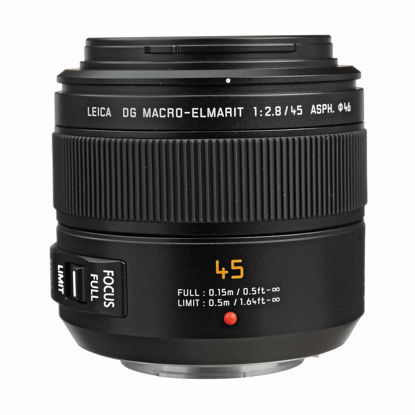 Picture of PANASONIC LUMIX G LEICA DG MACRO-ELMAR LENS, 45MM, F2.8 ASPH., PROFESSIONAL MIRRORLESS MICRO FOUR THIRDS, MEGA OPTICAL I.S., H-ES045 (USA BLACK)