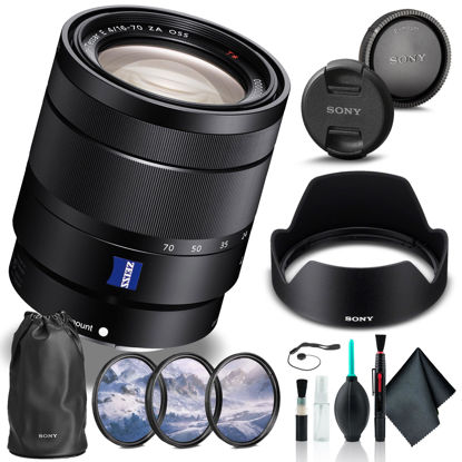 Picture of Sony Vario-Tessar T E 16-70mm f/4 ZA OSS Lens SEL1670Z, Filter Kit, Cap Keeper, Cleaning Kit, and More