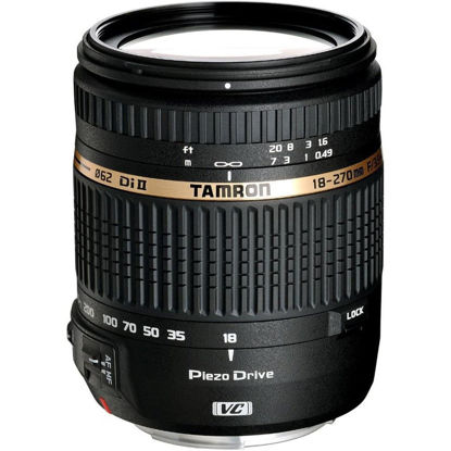 Picture of Tamron Auto Focus 18-270mm f/3.5-6.3 VC PZD All-In-One Zoom Lens for Canon DSLR, Model BOO8E Filter Size 062mm