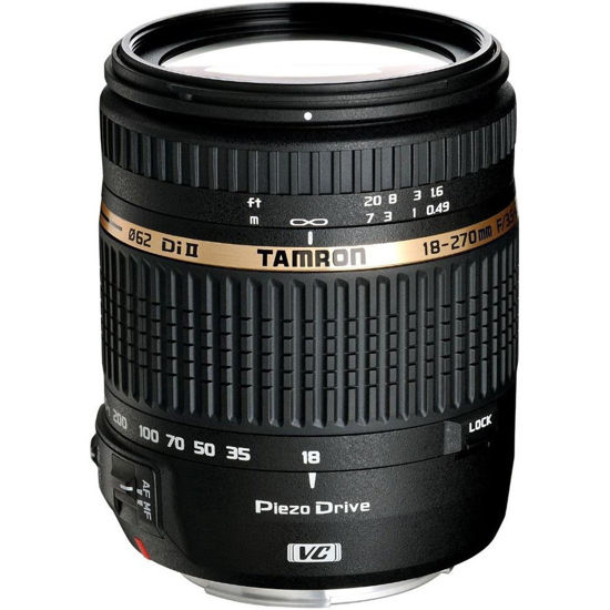 Picture of Tamron Auto Focus 18-270mm f/3.5-6.3 VC PZD All-In-One Zoom Lens for Canon DSLR, Model BOO8E Filter Size 062mm