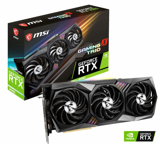 Picture of MSI Gaming GeForce RTX 3080 10GB GDRR6X 320-Bit HDMI/DP Nvlink Tri-Frozr 2 Ampere Architecture OC Graphics Card (RTX 3080 GAMING X TRIO 10G)
