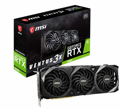 Picture of MSI Gaming GeForce RTX 3080 10GB GDRR6X 320-Bit HDMI/DP Nvlink Torx Fan 3 Ampere Architecture OC Graphics Card (RTX 3080 VENTUS 3X 10G OC)
