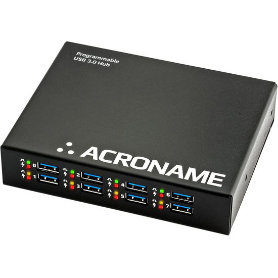 Picture of Acroname - Managed USB Switch/Hub 2 Computers - 9 Port, Fast Charge (4A), Industrial & Scientific Grade, Programmable Compatible with Mac/Windows/Linux for Keyboard Mouse External Hard Drive