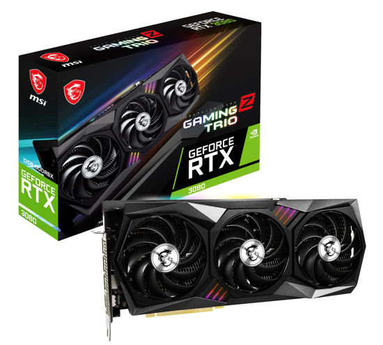 Picture of MSI Gaming GeForce RTX 3080 LHR 12GB GDRR6X 384-Bit HDMI/DP Nvlink Torx Fan 4 RGB Ampere Architecture OC Graphics Card (RTX 3080 Gaming Z Trio 12G LHR)