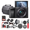 Picture of Sony a6400 Mirrorless Camera with 16-50mm Lens with Real-Time Eye Auto Focus, 4K Video (ILCE-6400L/B) + 64GB Memory Card + NP-FW50 Battery + Charger + Case + Flexible Tripod + More (Renewed)