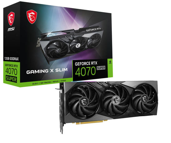 Picture of MSI Gaming RTX 4070 Super 12G Gaming X Slim Graphics Card (NVIDIA RTX 4070 Super, 192-Bit, Extreme Clock: 2655 MHz, 12GB GDRR6X 21 Gbps, HDMI/DP, Ada Lovelace Architecture)