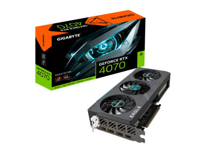 Picture of GIGABYTE GeForce RTX 4070 Eagle OC 12G Graphics Card, 3X WINDFORCE Fans, 12GB 192-bit GDDR6X, GV-N4070EAGLE OC-12GD Video Card