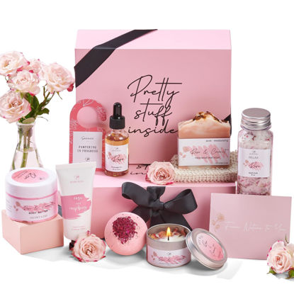 Picture of Peacoeye Spa Gifts for Women Valentines Day Gifts Bath Gift Baskets Relaxing Spa Self Care Gift for Mom Her Sister Wife Auntie Home Bath Care Package Thank You Gift Birthday Gift for Women Friendship