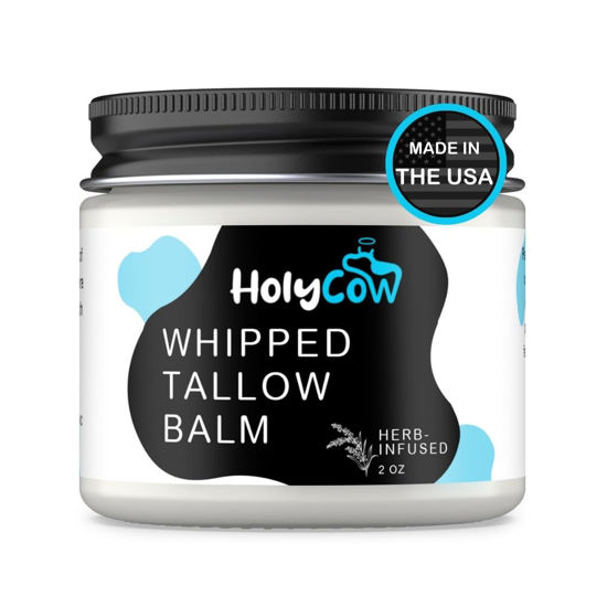 Picture of Beef Tallow For Skin - Whipped Tallow Balm with Organic Jojoba Oil (Unscented/Herb-Infused), Grass Fed Beef Tallow Face Moisturizer for Eczema, Baby, Lip Balm - Lotion For Extremely Dry Skin