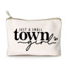 Picture of Just a Small Town Girl Makeup Bag Country Girl Gift, Southern Girl Small Town Girl Cosmetic Bag Positive Gift Journey Pouch to Her Teen Girl’s Birthday Gift Travel Bag