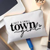 Picture of Just a Small Town Girl Makeup Bag Country Girl Gift, Southern Girl Small Town Girl Cosmetic Bag Positive Gift Journey Pouch to Her Teen Girl’s Birthday Gift Travel Bag