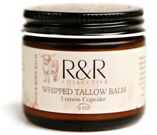 Picture of Handmade Tallow Balm (Lemon Cupcake)- 100% Grass Fed Beef Tallow for Skin Care- 100% Natural Whipped Tallow Balm- Sensitive & Dry Skin, Eczema, Psoriasis- 2 FL. oz