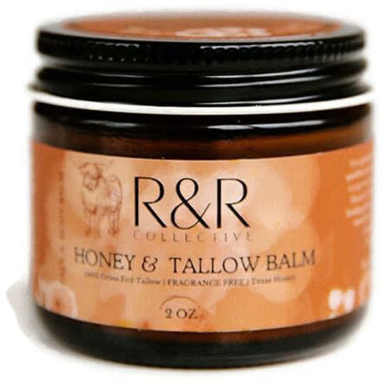 Picture of Handmade Honey & Tallow Balm- 100% Grass Fed Beef Tallow for Skin Care- 100% Natural Whipped Tallow Balm- Sensitive & Dry Skin, Eczema, Psoriasis- 2 FL. oz