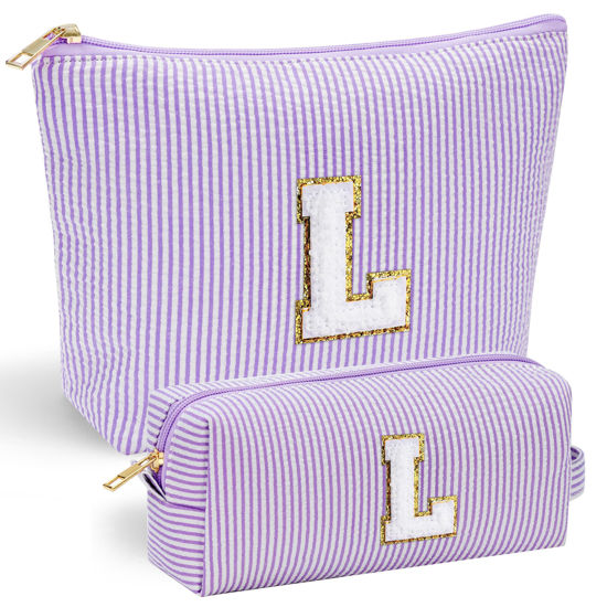 Picture of YOOLIFE Birthday Gifts for Women - Birthday Gifts Idea for Her Friends Female Teacher | Personalized Cute Makeup Bag for Women Girlfriend | Cosmetic 2 Pieces Toiletry Makeup Pouch Mothers Day Gifts L