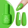 Picture of Beetles Green Gel Nail Polish, 15ml Forest Green Lime Green Gel Nail Polish Solid Color Soak Off LED UV Lamp Decoration Manicure Art Design Salon at Home DIY Spring Gel Valentines Gift for Women
