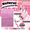 Picture of FANXITON Lash Clusters Kit Wispy Lashes Clusters Kit Natural C Curl Lash Extensions Kit 280 Pcs Eyelash Clusters Kit with Lash Bond and Seal Tweezers Individual Lashes Kit