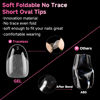 Picture of UNA GELLA Short Oval Round Nail Tips, Soft Gel Pre-shaped Half Matte Short Oval Gel x Nail Tips Full Cover Acrylic Press on Fake Nails for Nail Extension Art DIY Nail Salon 216Pcs 12 Sizes
