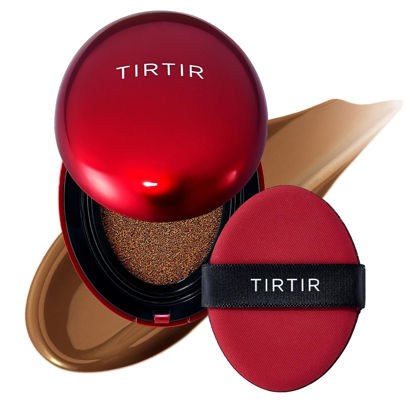 Picture of TIRTIR Mask Fit Red Cushion Foundation | Full coverage, Weighless, Skin fit, Satin Glow Finish, Korean cushion foundation (#45W Chestnut, 0.63 Fl Oz (Pack of 1))