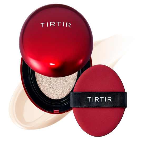 Picture of TIRTIR Mask Fit Red Cushion Foundation | Full coverage, Weighless, Skin fit, Satin Glow Finish, Korean cushion foundation (#10C Shell, 0.63 Fl Oz (Pack of 1))