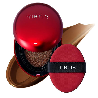 Picture of [*Mini Size*] TIRTIR Mask Fit Red Cushion Foundation | Full coverage, Weighless, Skin fit, Satin Glow Finish, Korean cushion foundation (#47N Ebony, 0.15 Fl Oz)