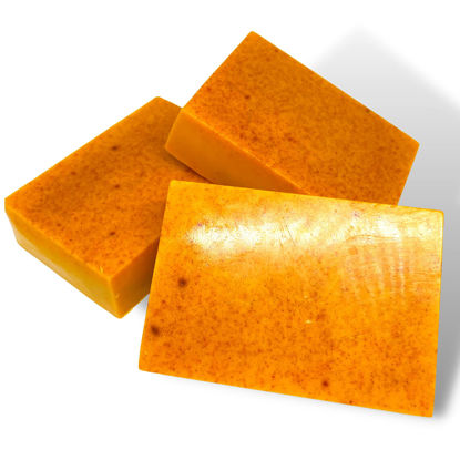 Picture of Turmeric and Kojic Acid Skin Brightening Soap All Natural Gentle Cleanser for All Skin Types. Fights Acne, Reduces Dark Spots & Fades Scars. Face & Body Cleanser for Men, Women & Teens. (3 Pack)