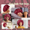 Picture of BONNET QUEEN Large Satin Bonnet Silk Bonnet for Sleeping Women Hair Bonnet Big Bonnet Night Sleep Cap Scarf Wrap for Curly Hair with Tie Band Red Burgundy