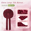 Picture of BONNET QUEEN Large Satin Bonnet Silk Bonnet for Sleeping Women Hair Bonnet Big Bonnet Night Sleep Cap Scarf Wrap for Curly Hair with Tie Band Red Burgundy