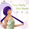 Picture of BONNET QUEEN Satin Bonnet Silk Bonnet for Sleeping Women Hair Bonnet Night Sleep Cap Scarf wrap for Curly Hair with tie Band Purple