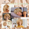 Picture of BONNET QUEEN Large Satin Bonnet Silk Bonnet for Sleeping Women Hair Bonnet Big Bonnet Night Sleep Cap Scarf Wrap for Curly Hair with Tie Band Yellow Gold
