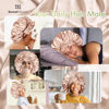 Picture of BONNET QUEEN Large Satin Bonnet Silk Bonnet for Sleeping Women Hair Bonnet Big Bonnet Night Sleep Cap Scarf Wrap for Curly Hair with Tie Band Champagne