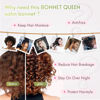 Picture of BONNET QUEEN 2Pcs Pack Silk Bonnet for Sleeping Satin Bonnet Hair Bonnet with Tie Band Sleep Bonnet Men Bonnet for Women Curly Hair Brown Champagne