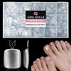 Picture of UNA GELLA Toe Nail Tips Full Cover, 216 Pcs Square Round Toe Nail Press Ons Clear Pre-shape Gel x Toe Nail Tips Double Matte Acrylic Fake Toenails Extensions DIY Home Nail Salon for Women, 15 Sizes