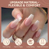 Picture of UNA GELLA Coffin Nails Tips, 216 PCS Soft Gel x Nail Tips Coffin Half Matte Full Cover False Nails Pre-shaped Clear Acrylic Press on Nails Coffin Medium for Nail Extensions Home DIY Salon, 12 Sizes