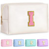 Picture of TOPEAST Preppy Makeup Bag, Cute Makeup Pouch PU Leather Waterproof Cosmetic Bag, Personalized Birthday Gifts for Mom Teacher Friends Bridesmaids Nurse, Trendy Stuff For Girls (Pearly White I)