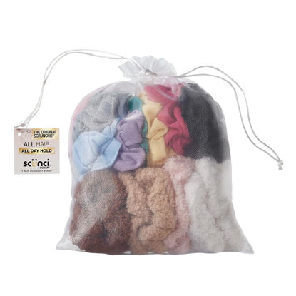 Picture of Scunci by Conair Comfy Knit & Sherpa Scrunchie - hair accessories - hair accessories for women - Assorted Colors- 25 Count