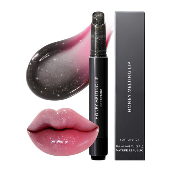 Picture of Nature Republic HONEY MELTING LIP GLITTER & PLUMPING (16 MIDNIGHT SPARKLE) SOFT LIP STICK,Tinted lip,Lip Gloss,lip glitter,lip balm,lip volumizer, valentines day gifts, korean make up
