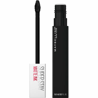 Picture of Maybelline SuperStay Matte Ink Liquid Lipstick, Long Lasting High Impact Color, Up to 16H Wear, Thrill Seeker (Matte Black Lipstick)