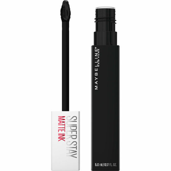 Picture of Maybelline SuperStay Matte Ink Liquid Lipstick, Long Lasting High Impact Color, Up to 16H Wear, Thrill Seeker (Matte Black Lipstick)