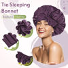 Picture of BONNET QUEEN Satin Bonnet Silk Bonnet for Sleeping Women Hair Bonnet Night Sleep Cap Scarf wrap for Curly Hair with tie Band Prune