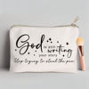 Picture of God is Still Writing Your Story Travel Bag Funny Christian Women of the Bible Makeup Bag Bible Quote Christian Quotes Scripture Makeup Pouch Linen Cotton Bag