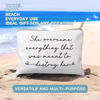 Picture of She Over Came Everything That Was Sent To Destroy Her Makeup Bag Women Empowerment Gift To Girl Boss Strong Women Female Empowerment Gift